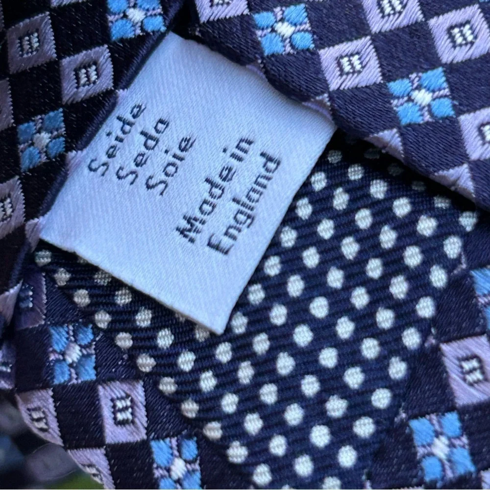 ETON Blue Geometric Silk Tie England